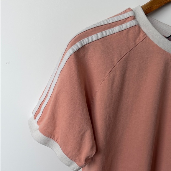 adidas Originals Pink Ringer Tee w/ White 3-Stripes Logo – XL - Picture 4 of 7